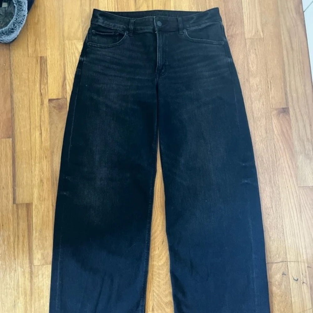 American Eagle Outfitters Women's Black Straight Leg Jeans